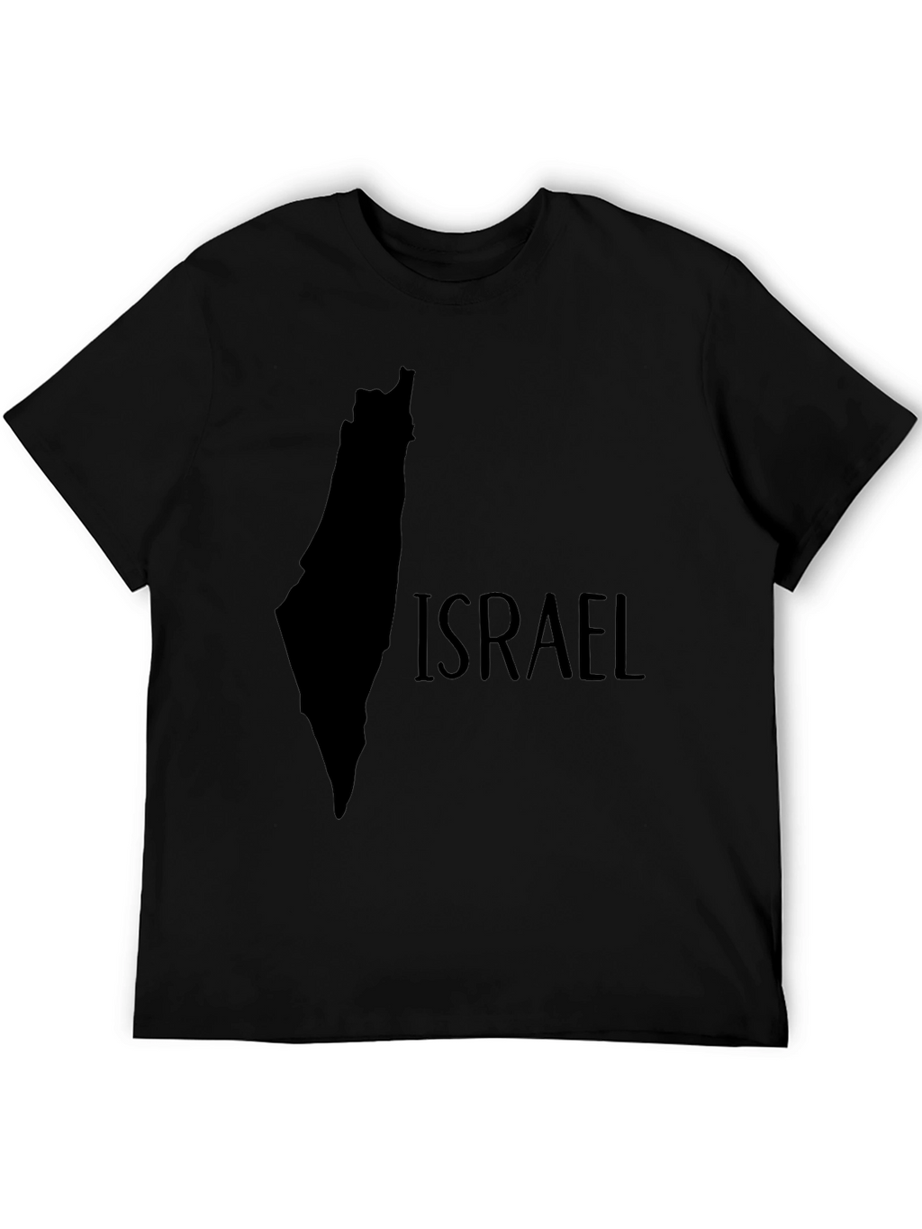 Israel Map Graphic Black T-Shirt