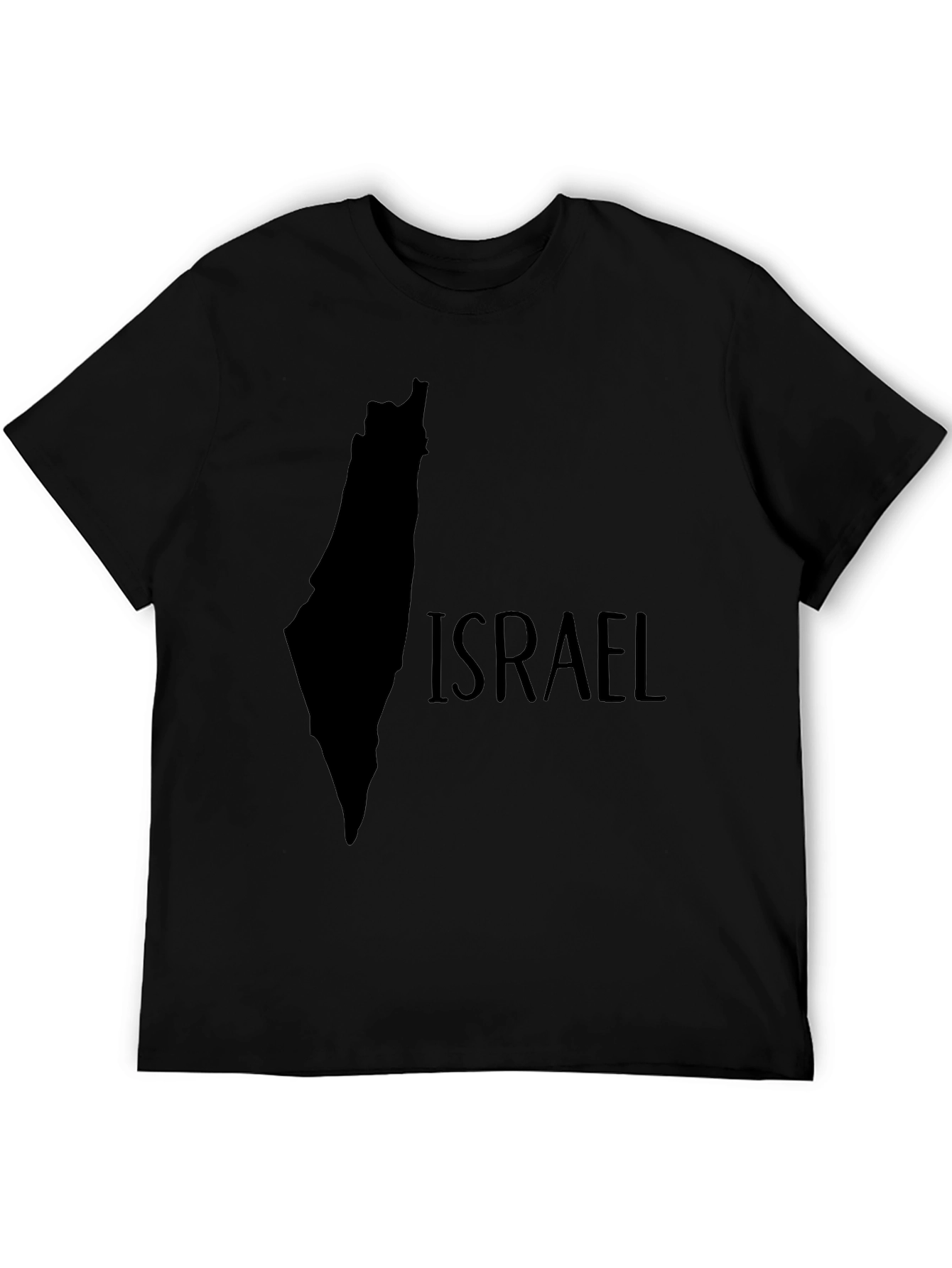 Israel Map Graphic Black T-Shirt
