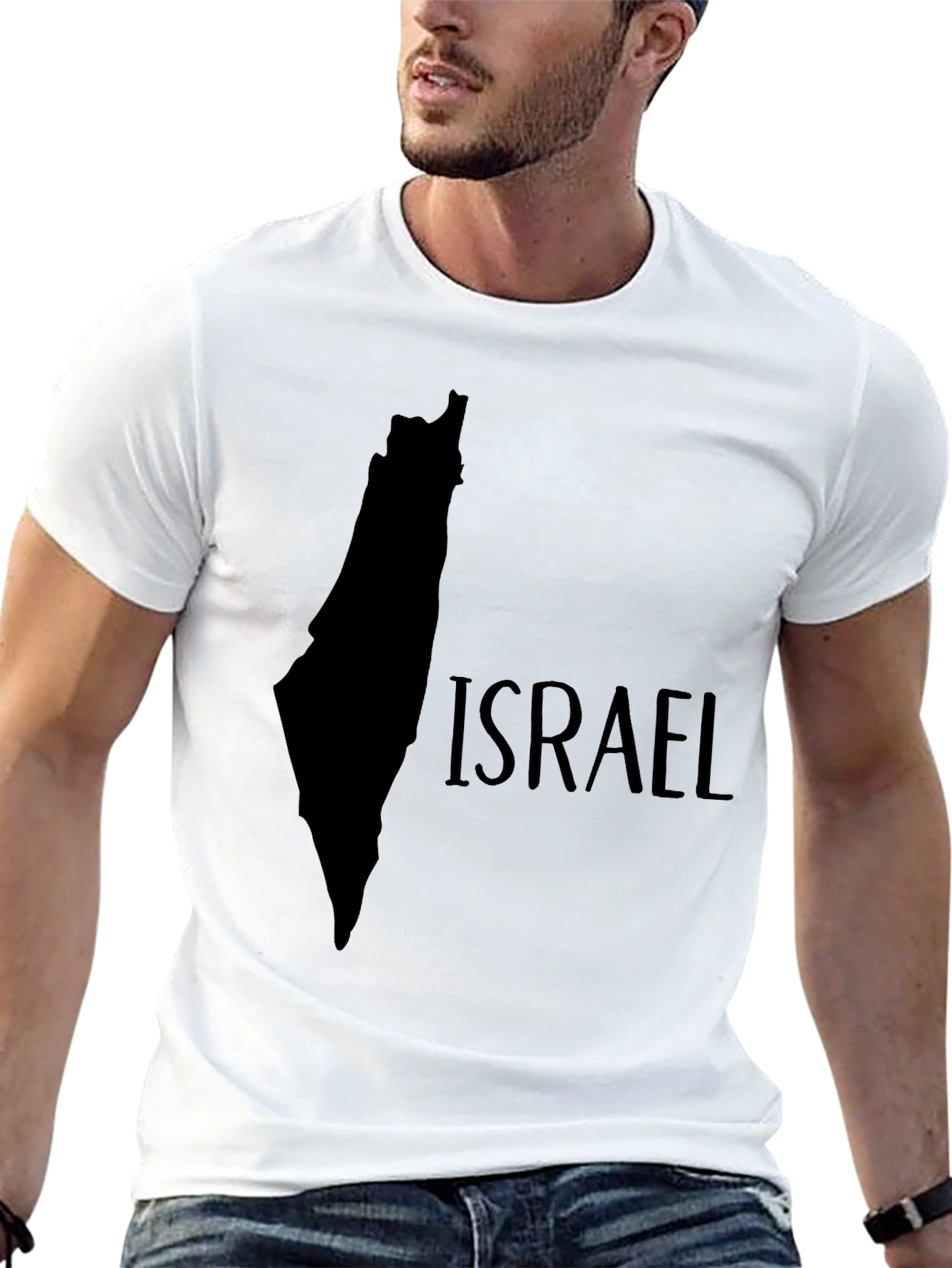 Israel Map Graphic Black T-Shirt
