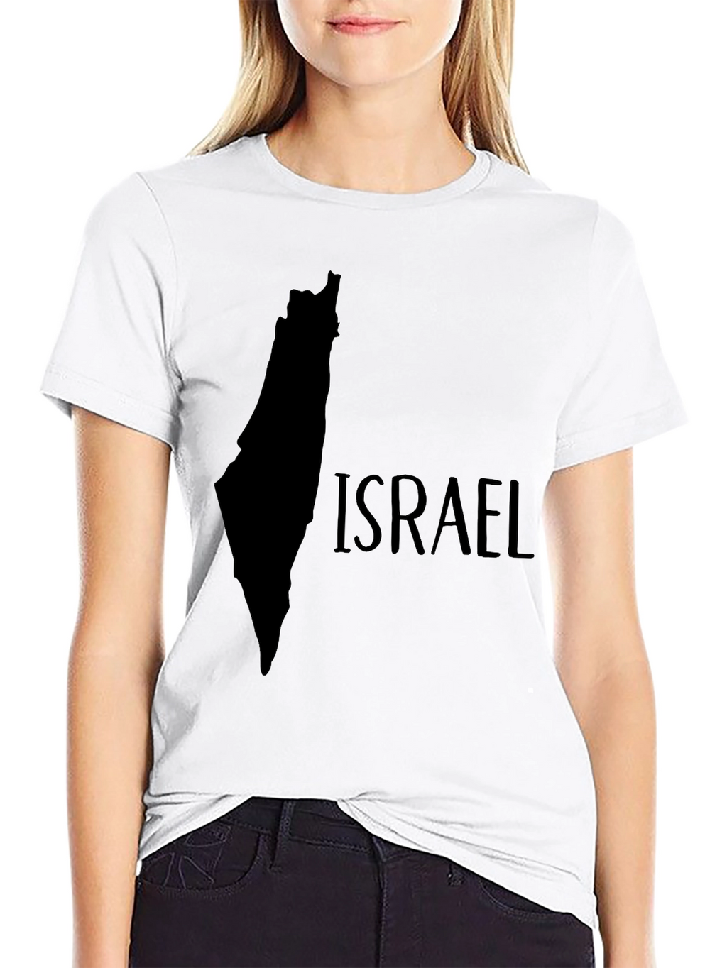 Israel Map Graphic Black T-Shirt