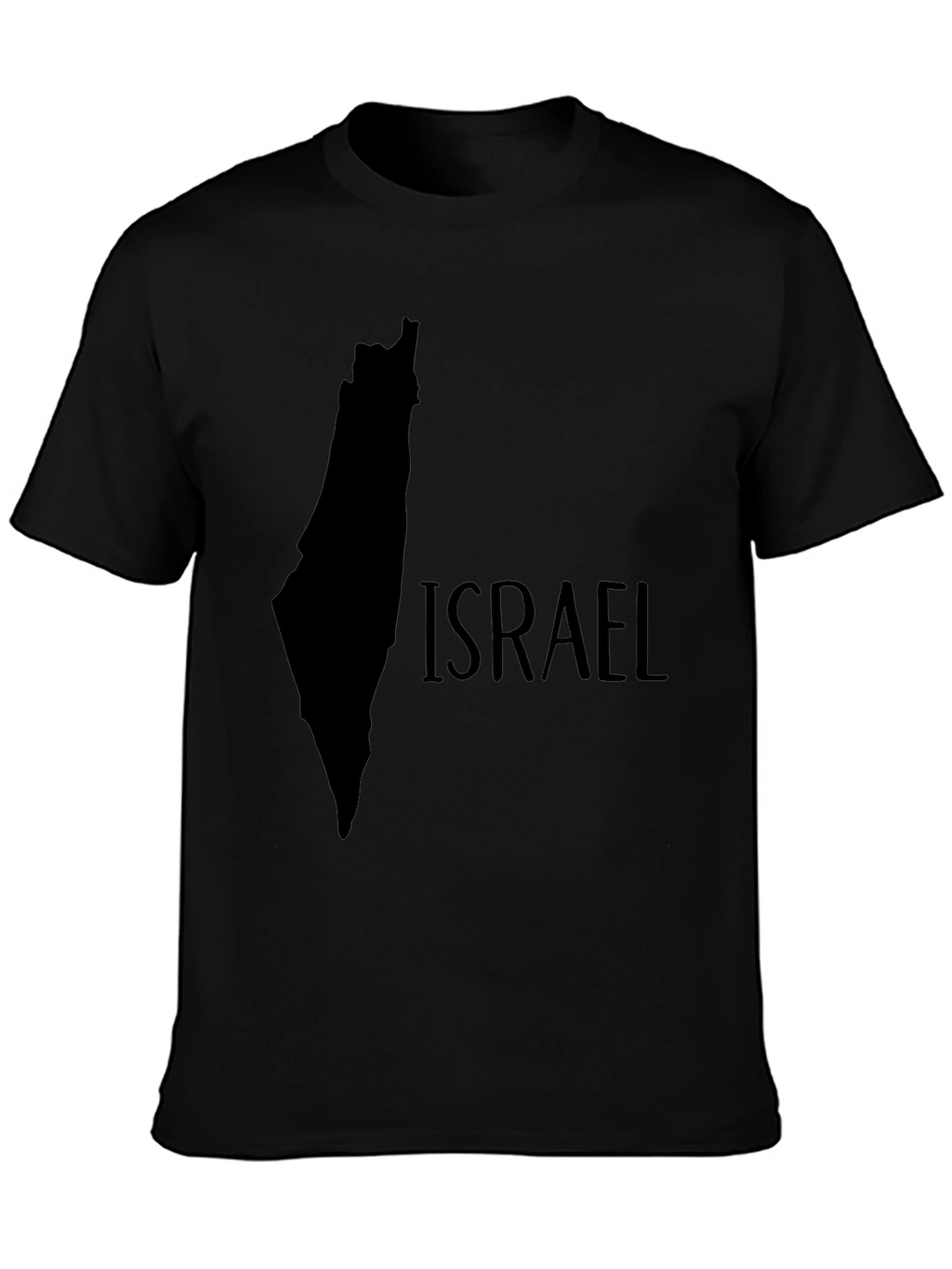 Israel Map Graphic Black T-Shirt
