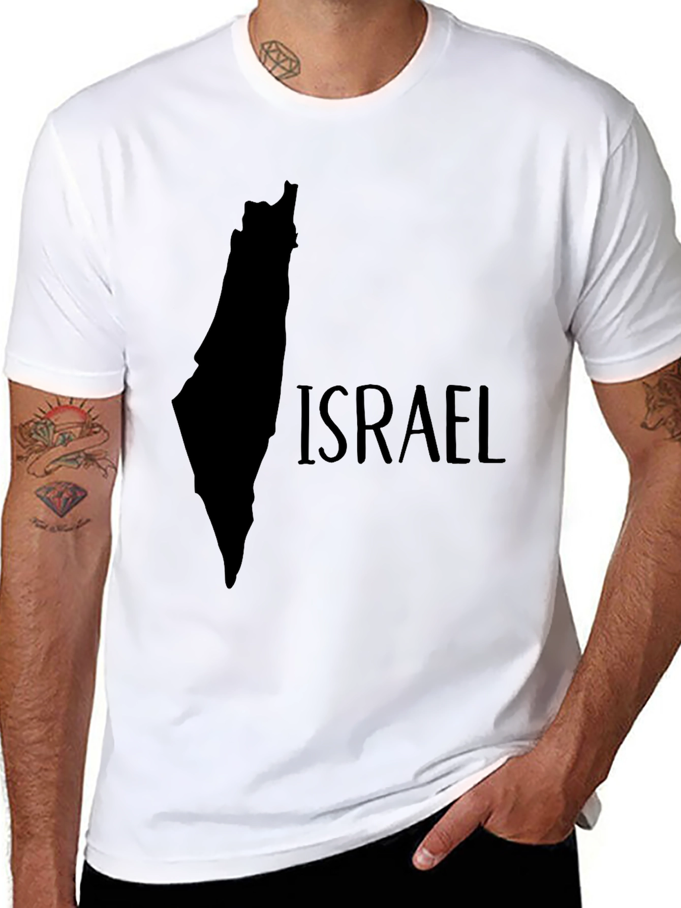 Israel Map Graphic Black T-Shirt