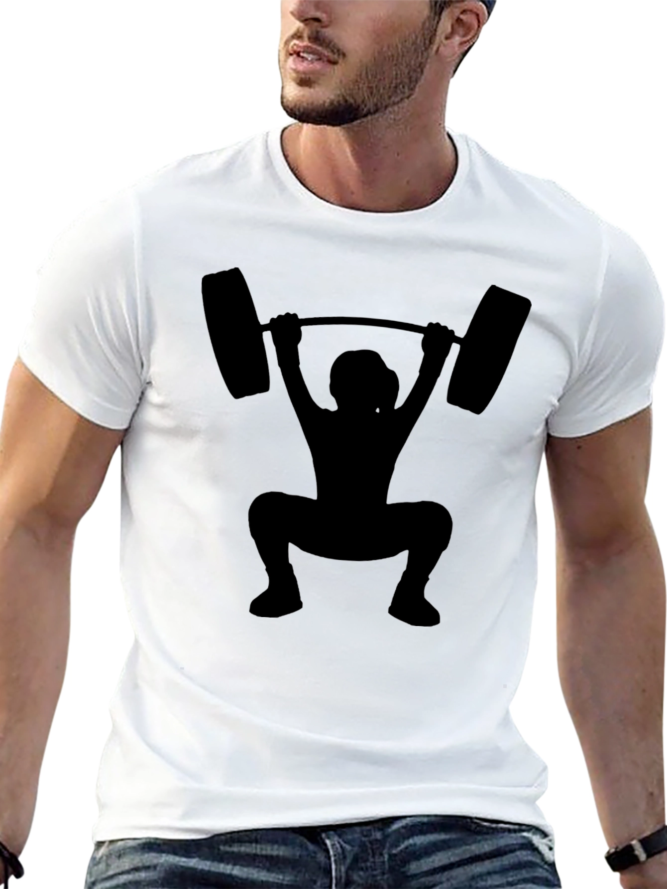 Weightlifting Silhouette Black T-Shirt
