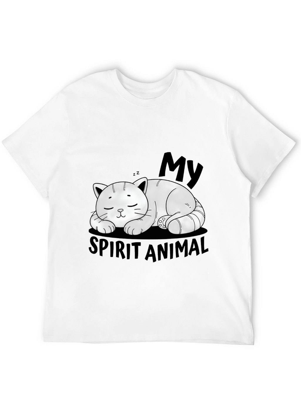My Spirit Animal Cat Black Graphic T-Shirt