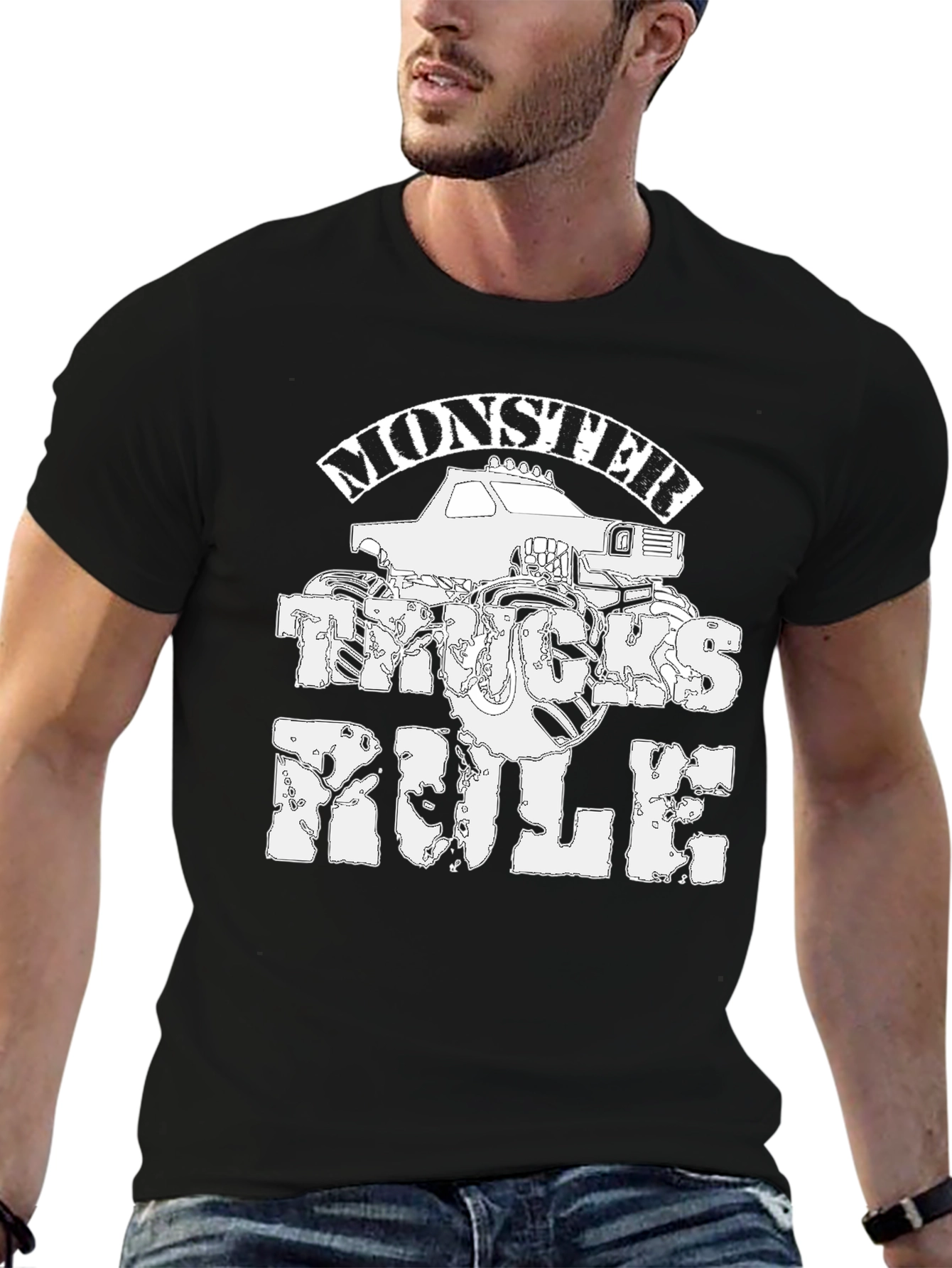 Monster Trucks Rule Black Graphic Tee