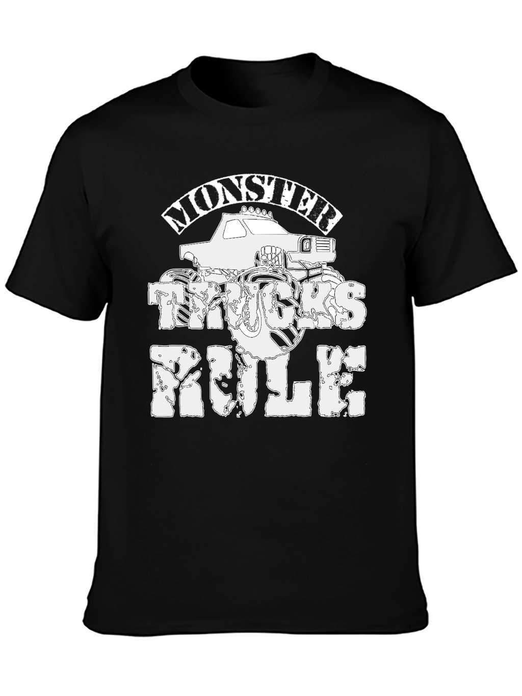 Monster Trucks Rule Black Graphic Tee
