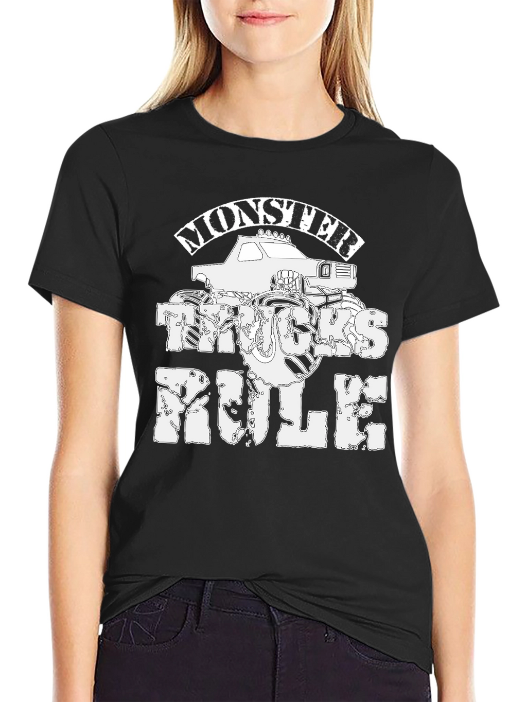 Monster Trucks Rule Black Graphic Tee