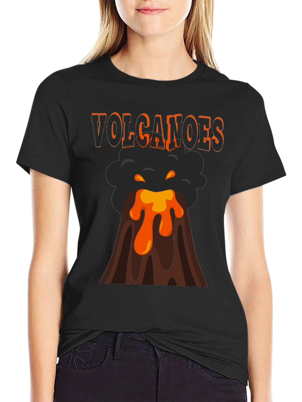 Volcanoes Graphic T-Shirt - Erupting Lava Design