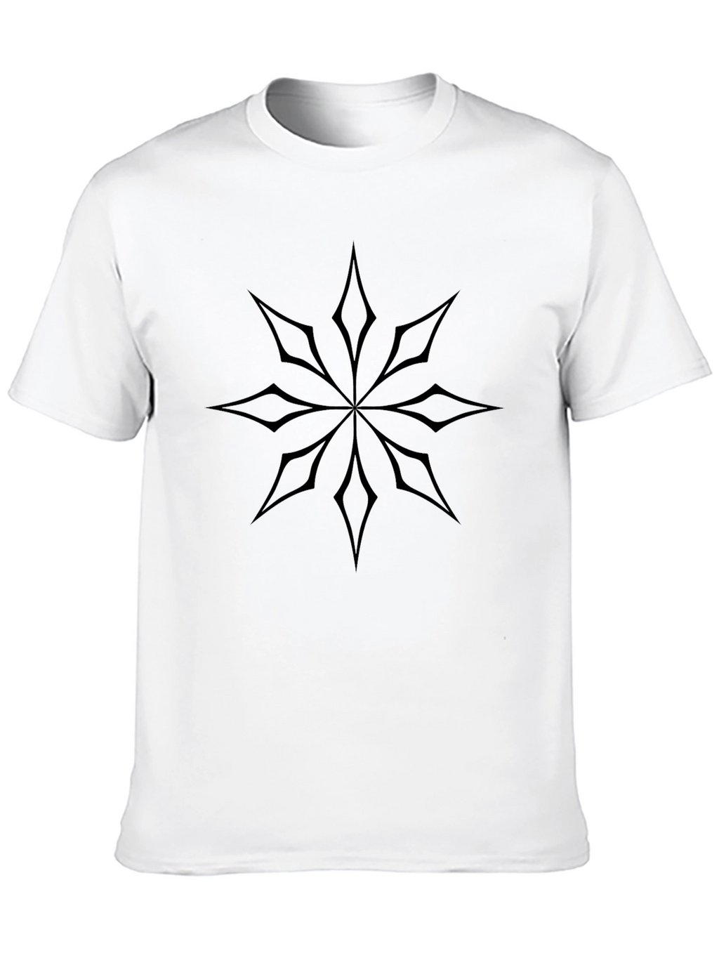 Elegant Geometric Star Design Black T-Shirt