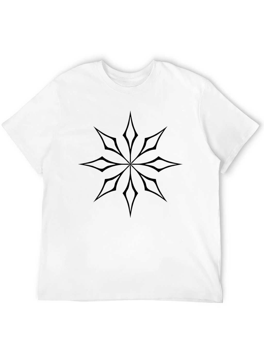 Elegant Geometric Star Design Black T-Shirt