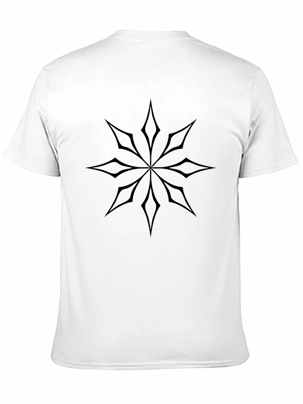 Elegant Geometric Star Design Black T-Shirt