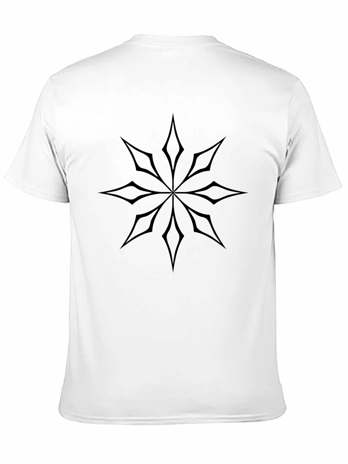 Elegant Geometric Star Design Black T-Shirt