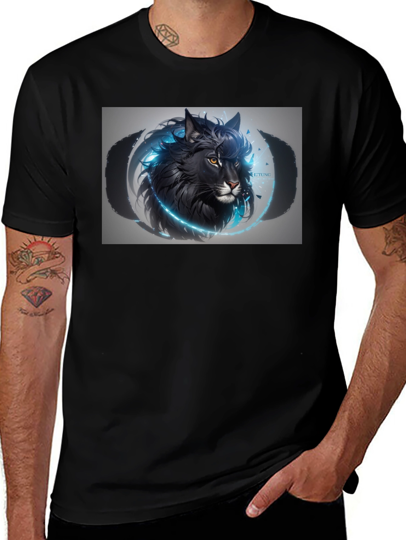 Black Wolf Graphic T-Shirt - Mens Premium Tee