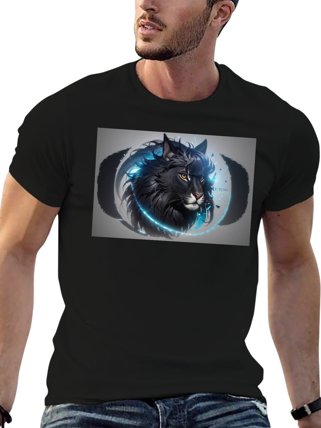Black Wolf Graphic T-Shirt - Mens Premium Tee
