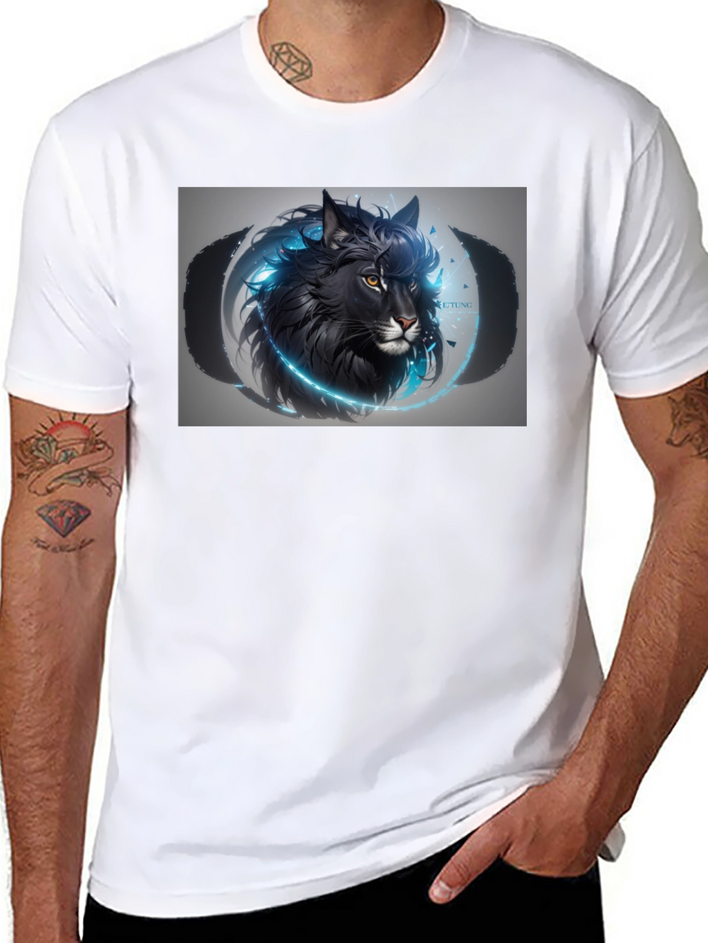 Black Wolf Graphic T-Shirt - Mens Premium Tee