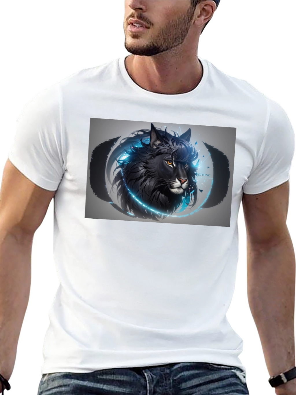Black Wolf Graphic T-Shirt - Mens Premium Tee