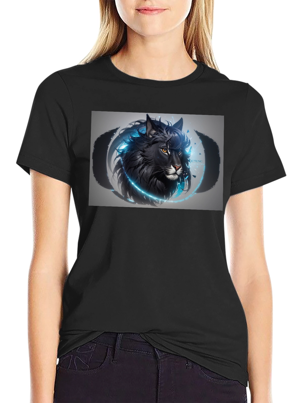 Black Wolf Graphic T-Shirt - Mens Premium Tee
