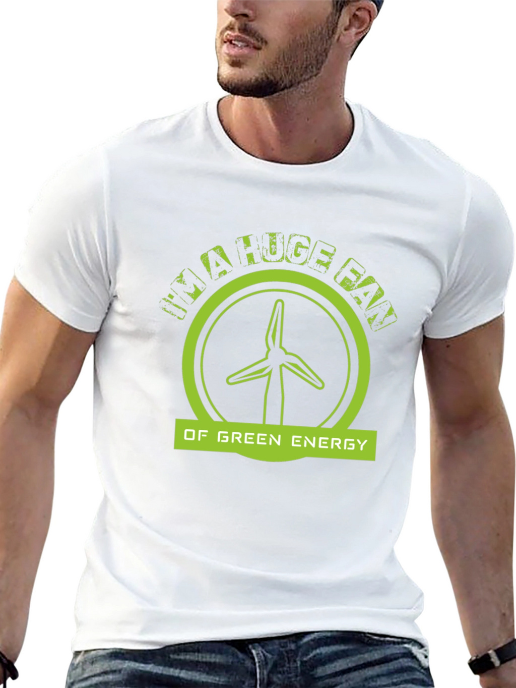 Im A Huge Fan Of Green Energy Black T-Shirt