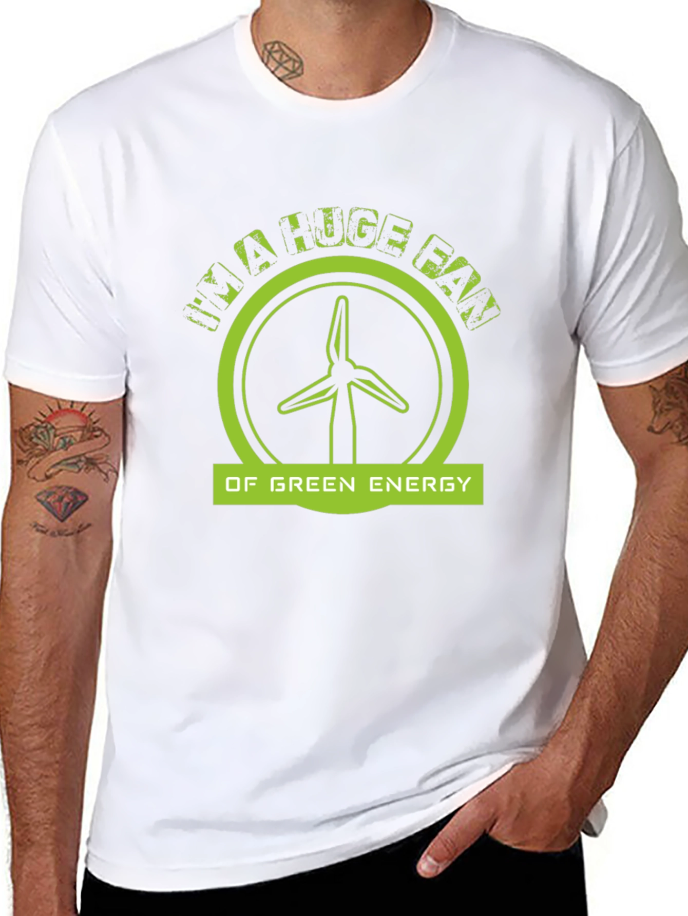 Im A Huge Fan Of Green Energy Black T-Shirt
