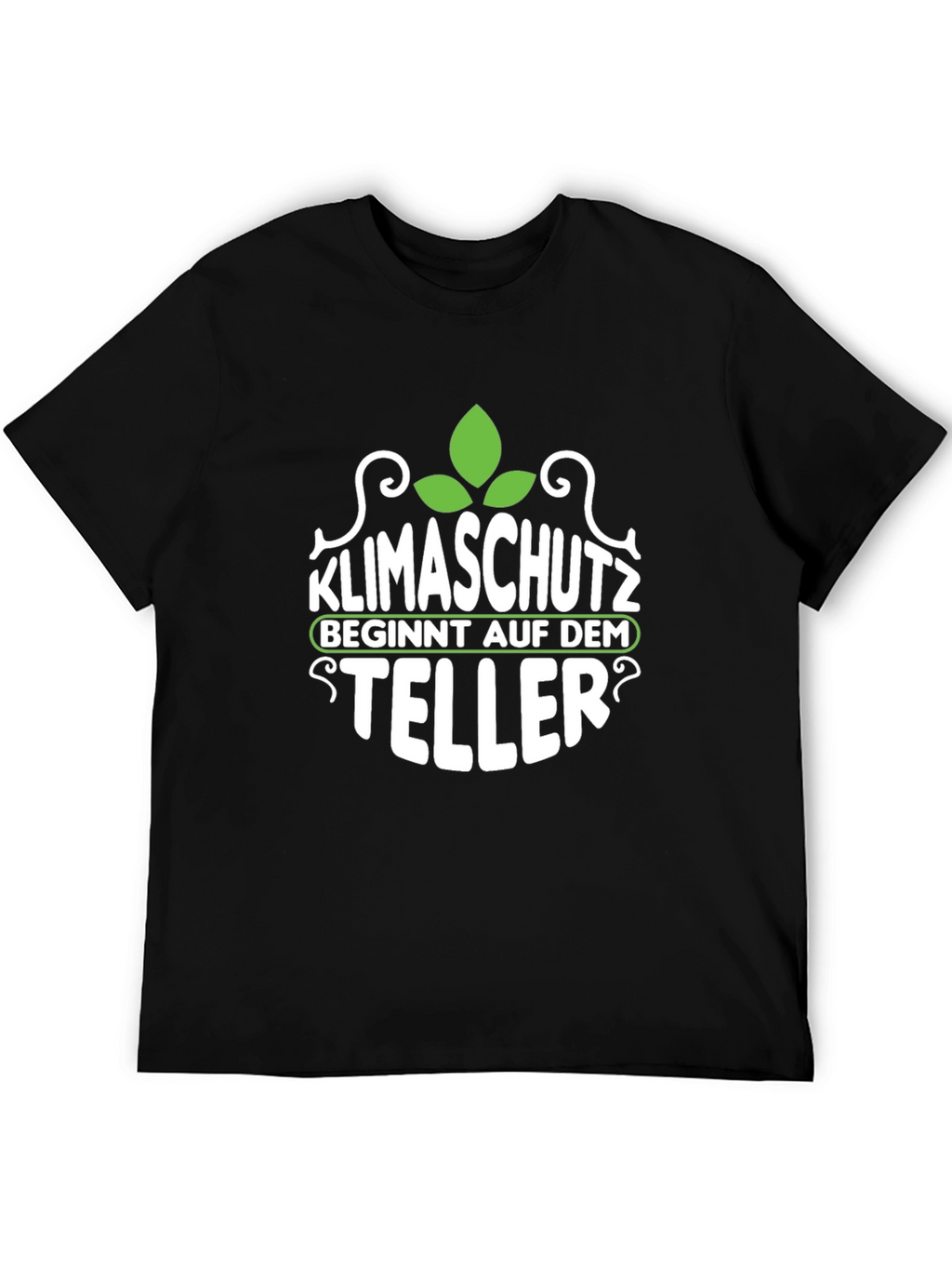 Klimaschutz Begins With What You Eat Black Tee