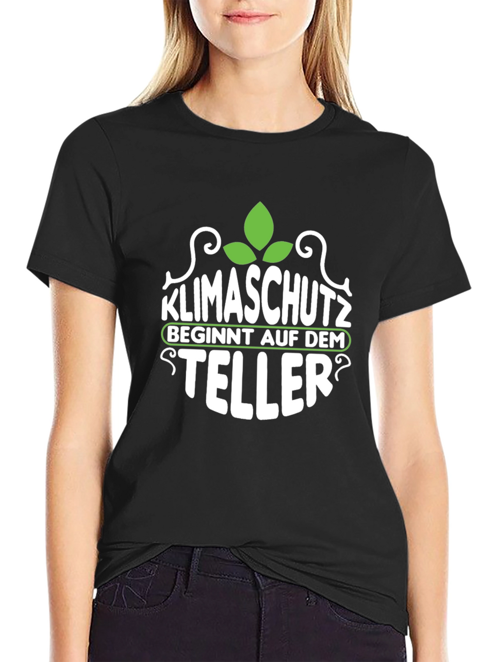 Klimaschutz Begins With What You Eat Black Tee