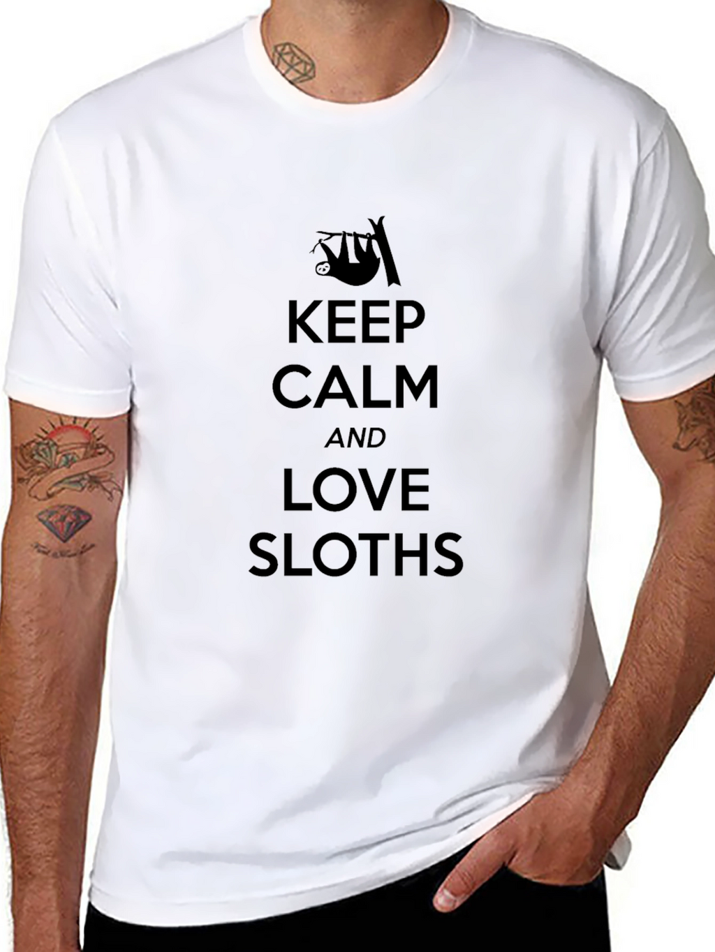 Keep Calm and Love Sloths Graphic T-Shirt