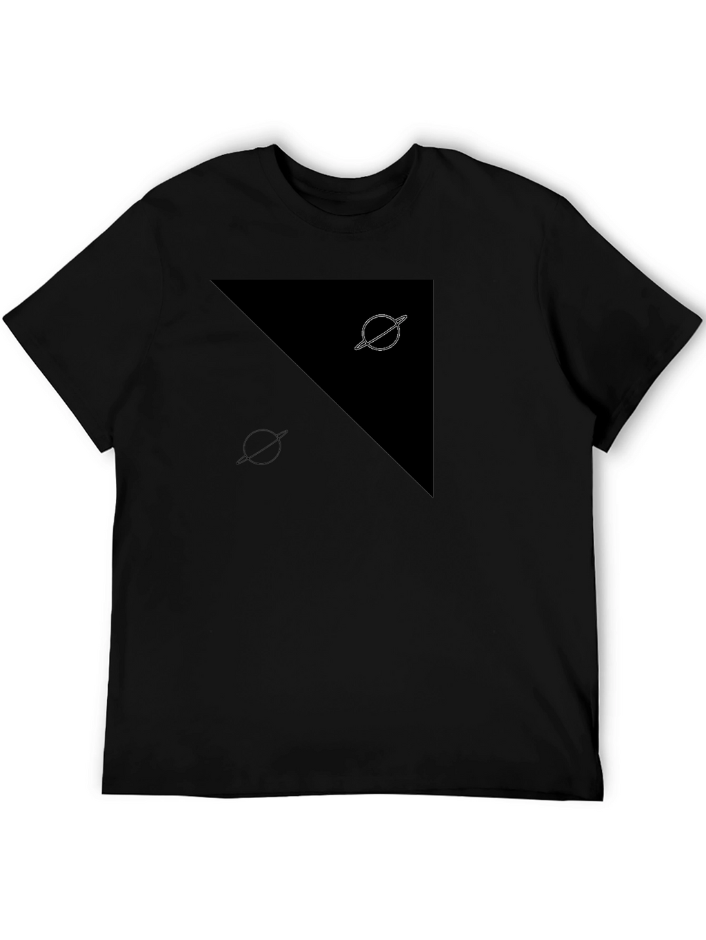 Abstract Planet Graphic Tee - Black Casual Shirt