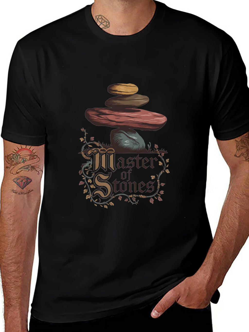 Master of Stones Graphic T-Shirt - Black
