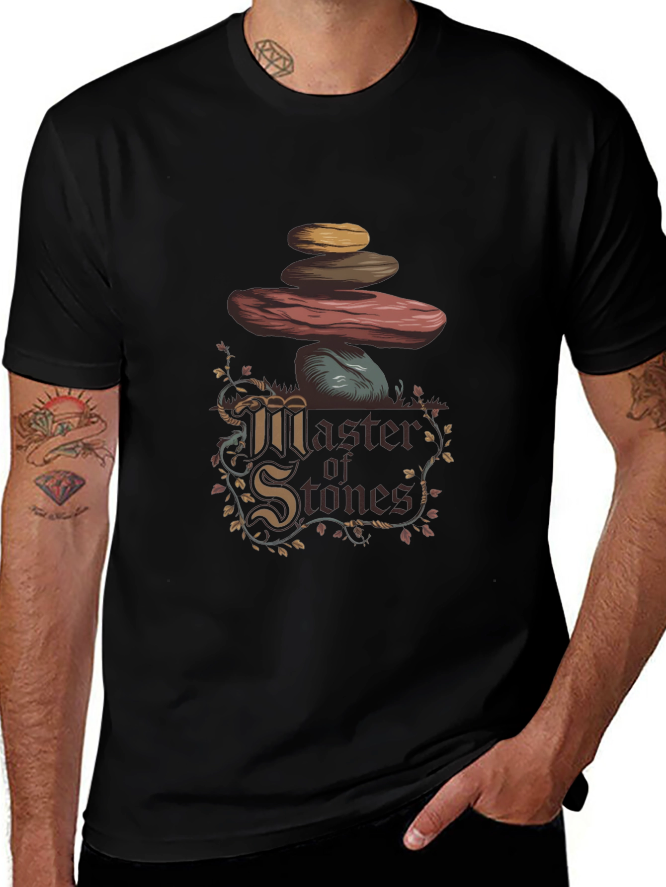Master of Stones Graphic T-Shirt - Black