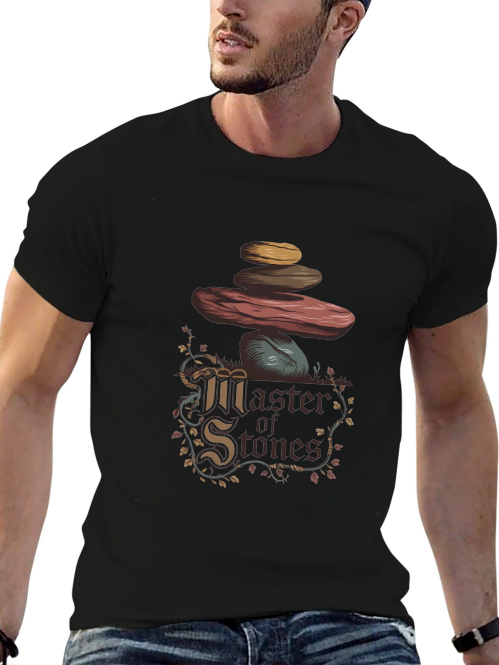 Master of Stones Graphic T-Shirt - Black