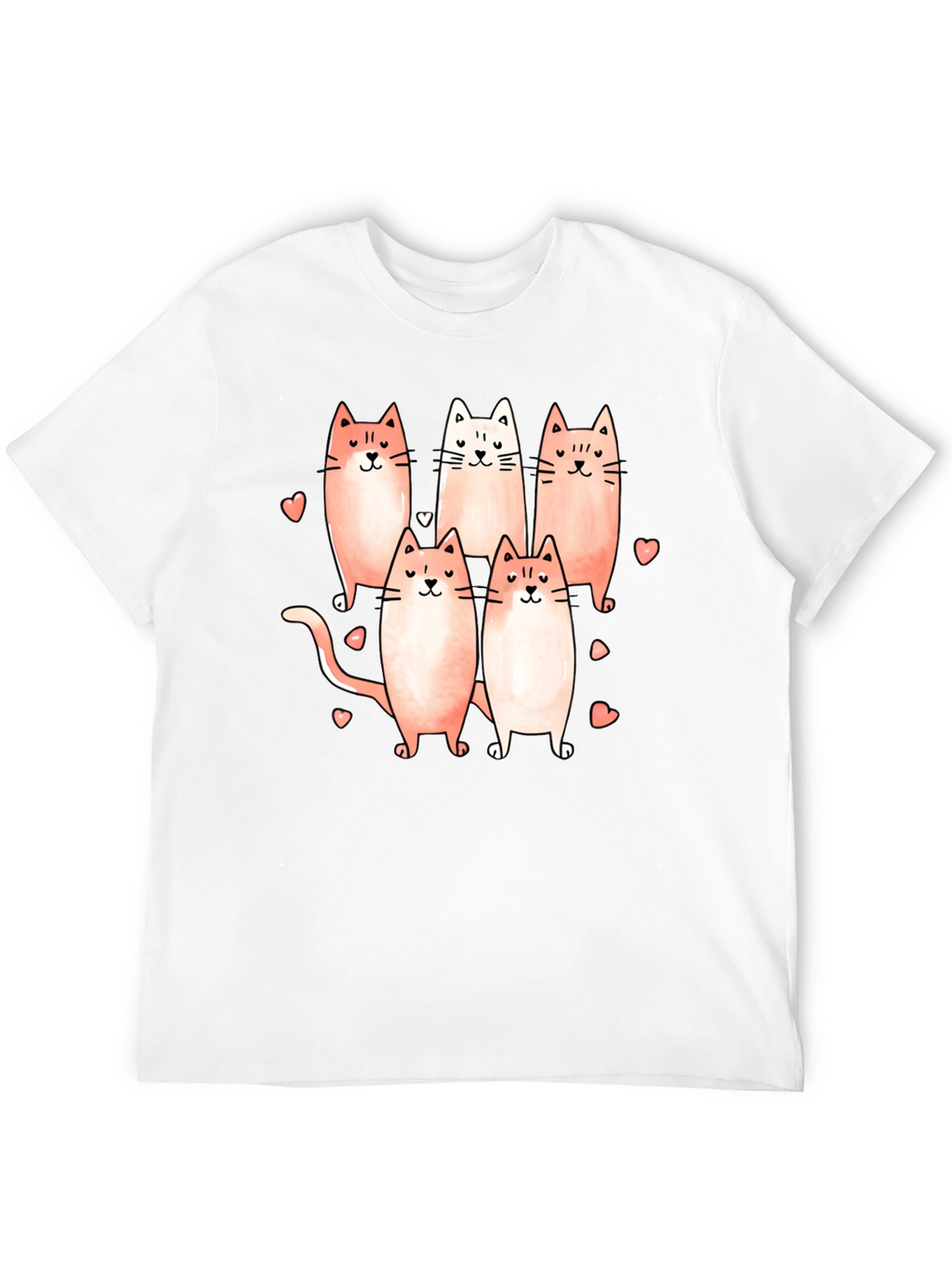 Cute Cats Graphic Black T-Shirt