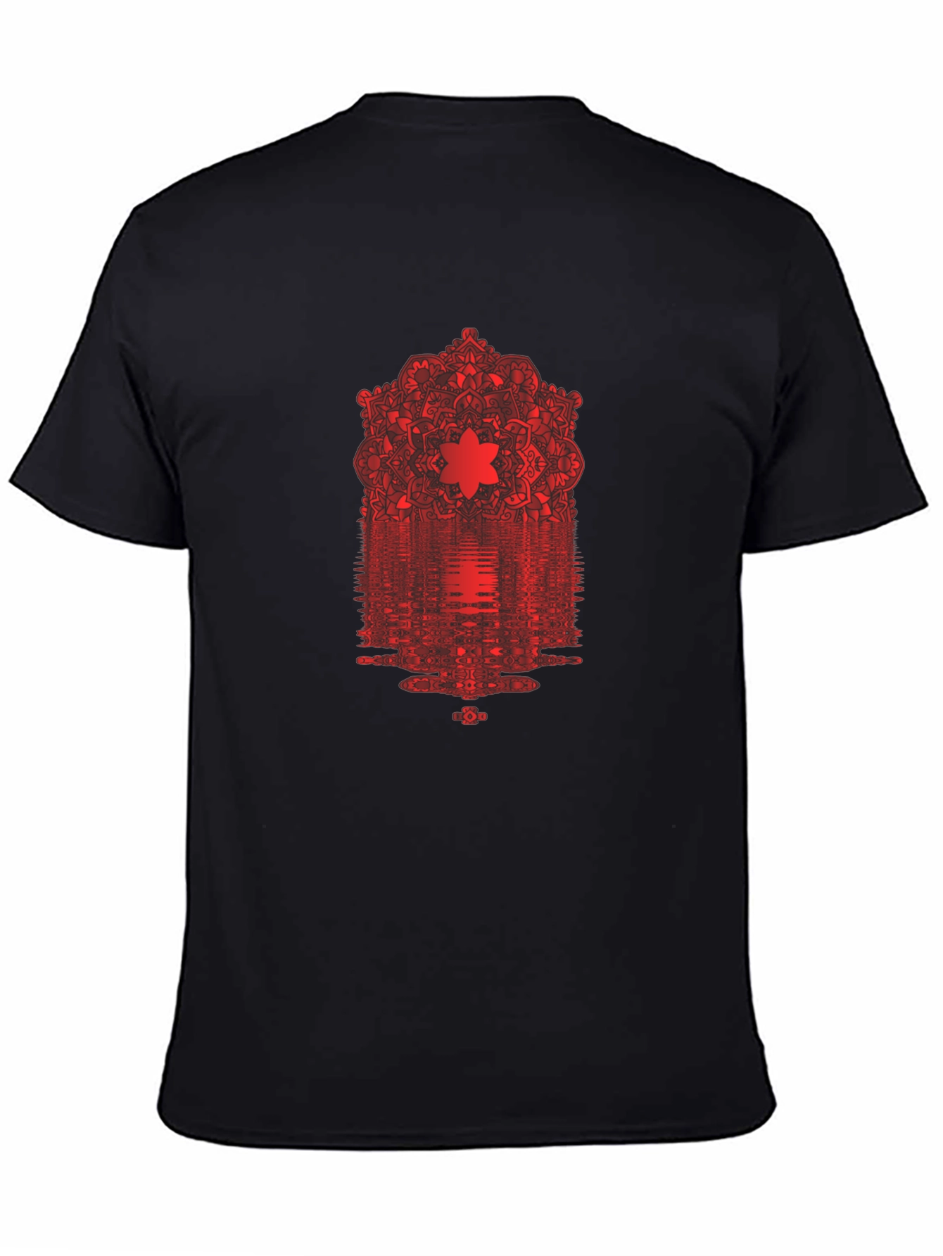 Abstract Mandala Graphic Black T-Shirt