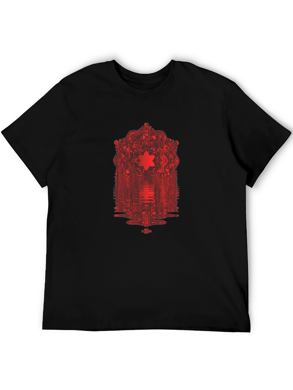 Abstract Mandala Graphic Black T-Shirt