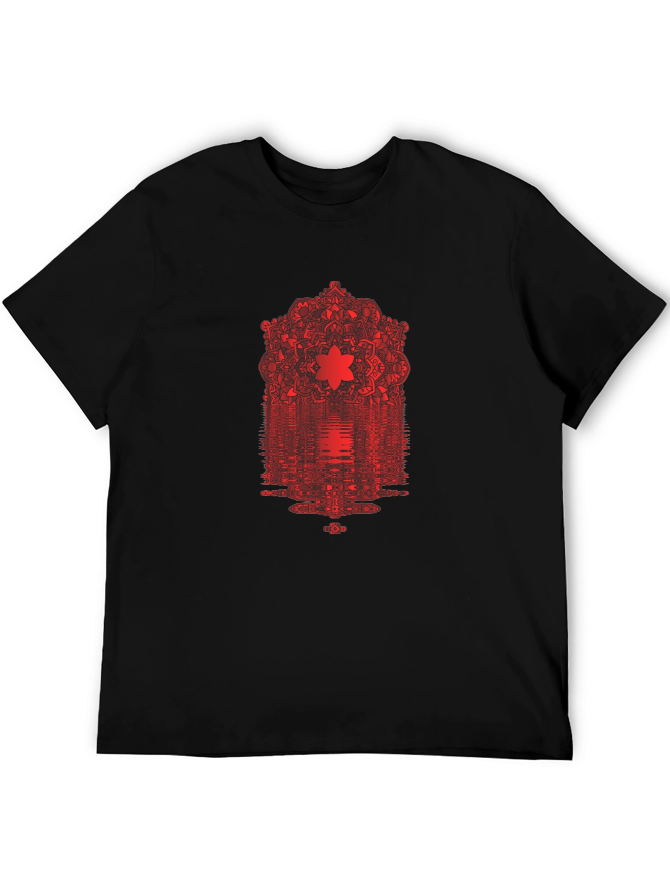 Abstract Mandala Graphic Black T-Shirt