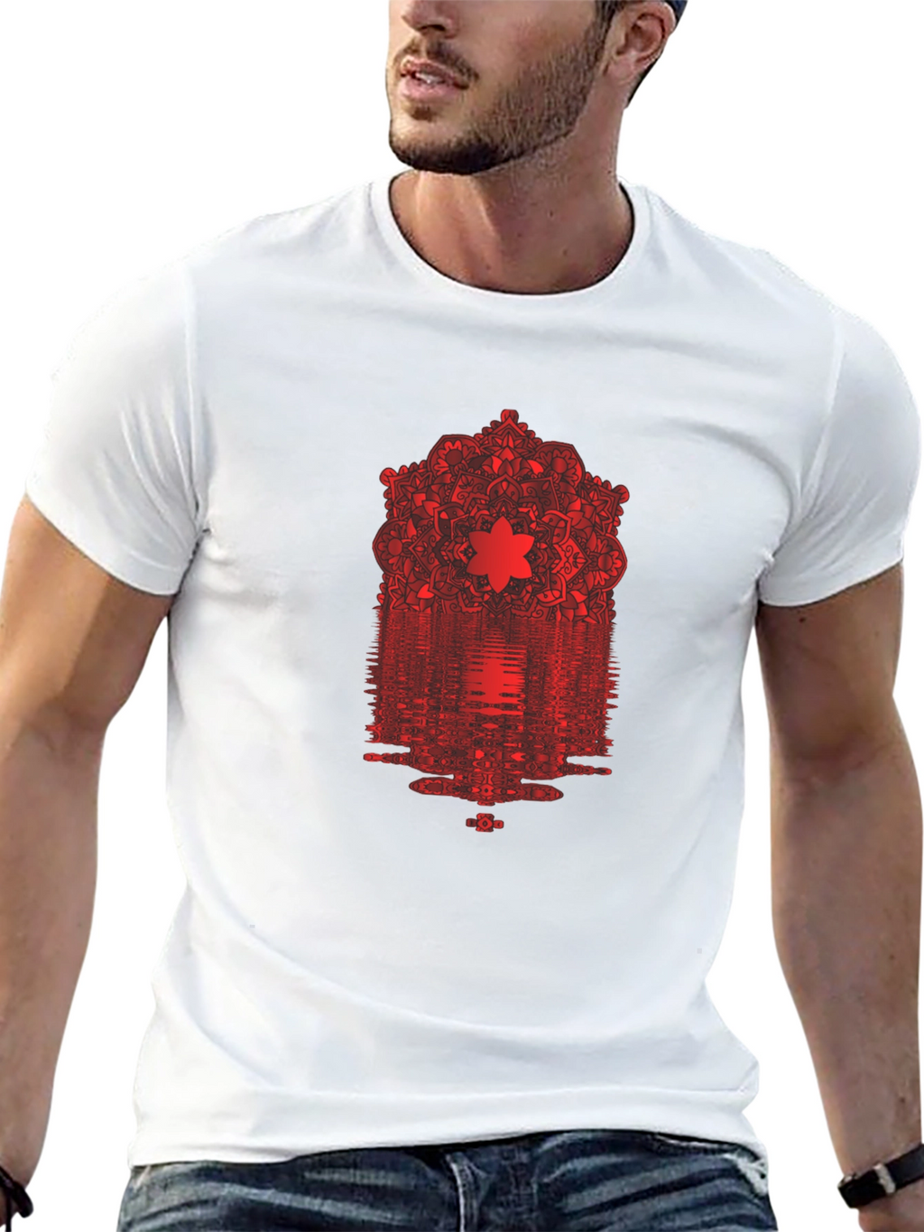 Abstract Mandala Graphic Black T-Shirt