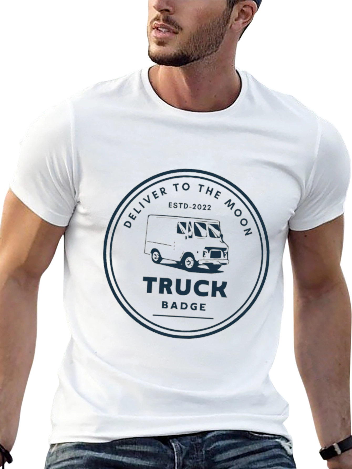 Deliver to the Moon Truck Badge T-Shirt