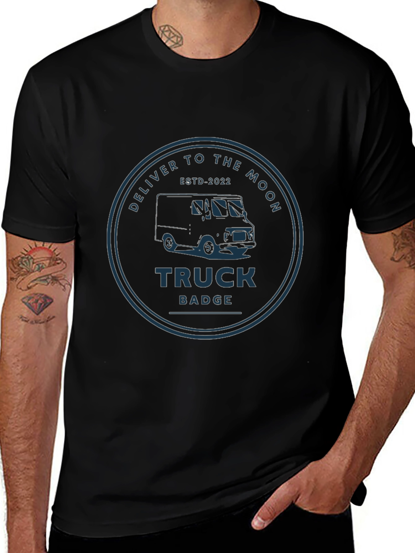 Deliver to the Moon Truck Badge T-Shirt