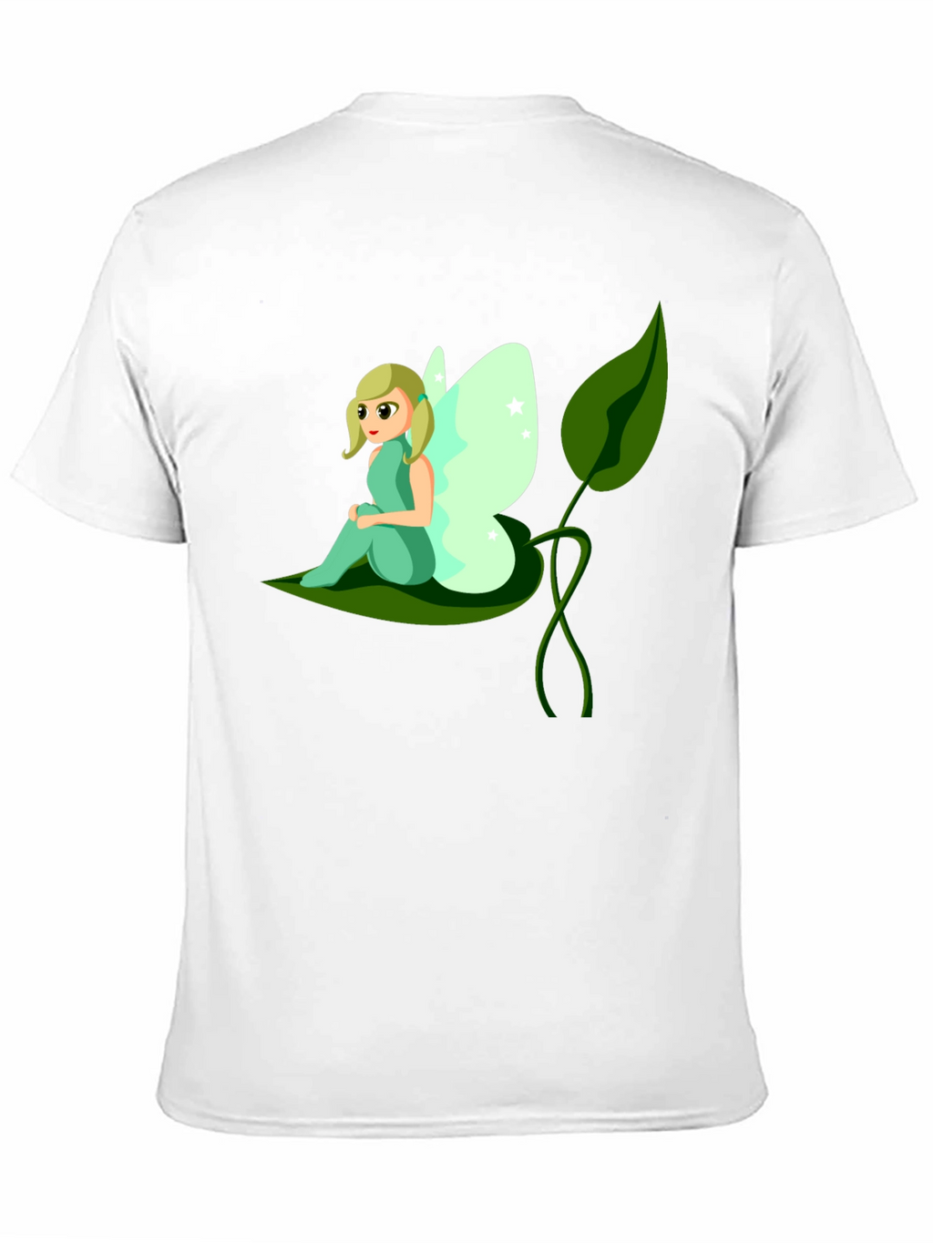 Whimsical Fairy Graphic Tee - Black Cotton T-Shirt