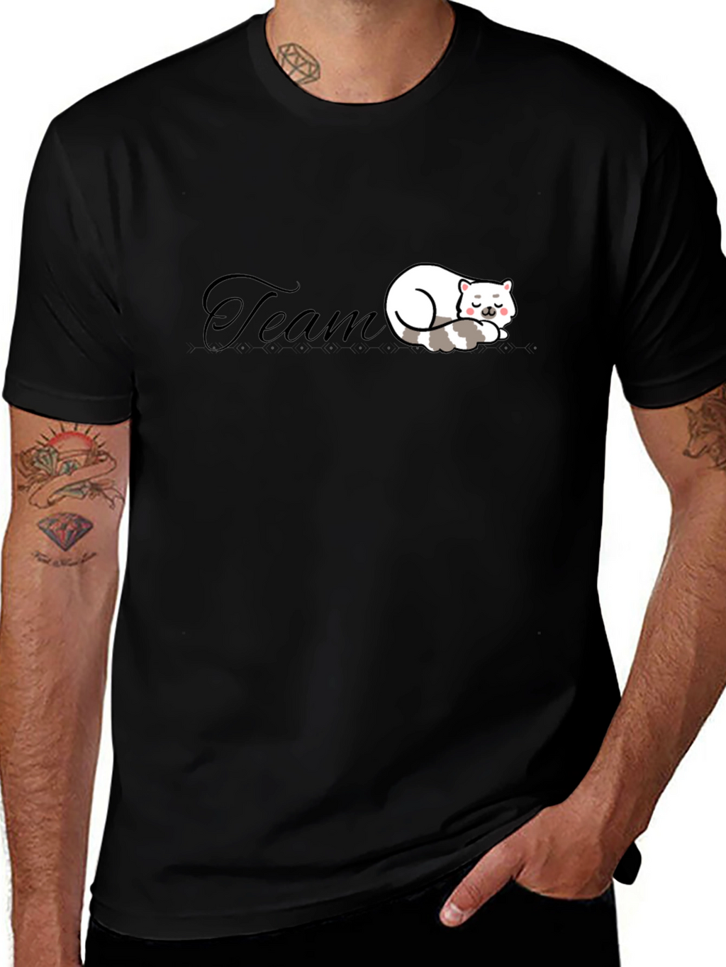 Team Cat Nap Black T-Shirt - Soft & Comfy