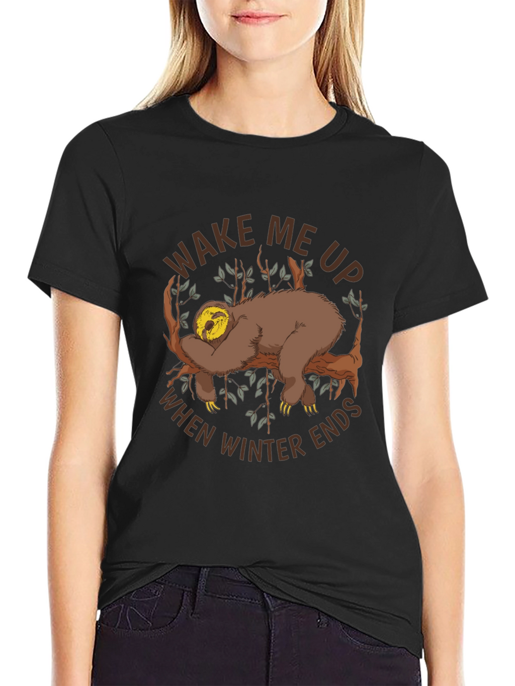 Wake Me Up Sloth Graphic Tee