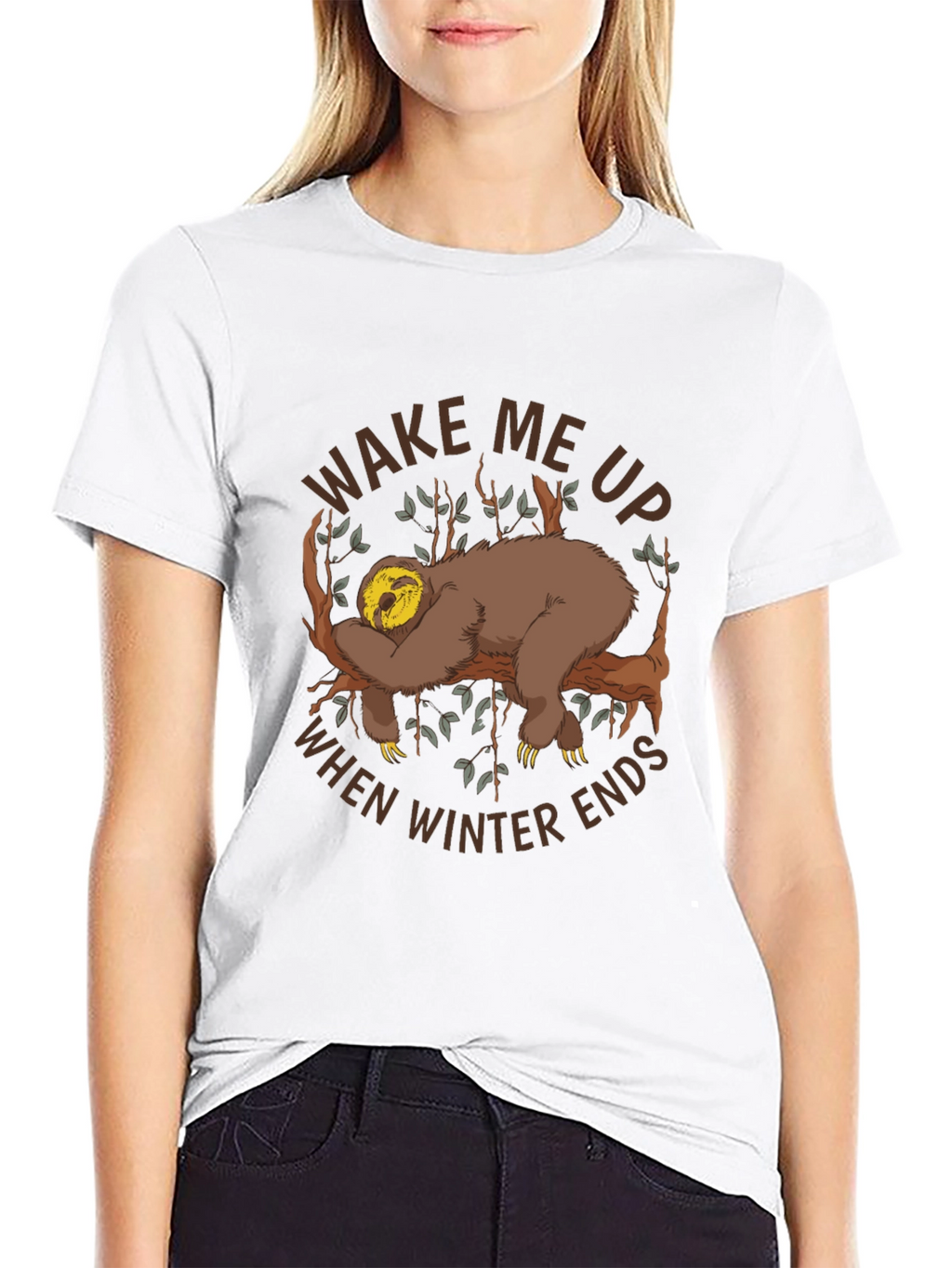 Wake Me Up Sloth Graphic Tee