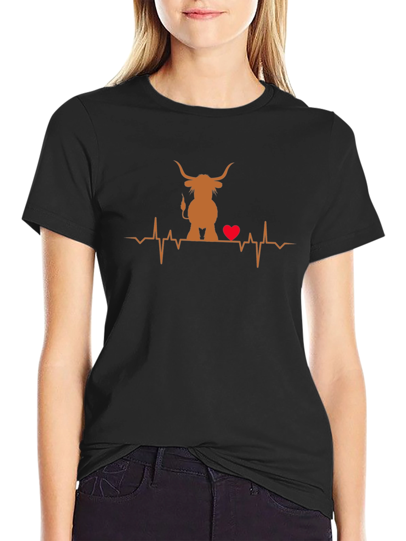 Highland Cow Heartbeat T-Shirt