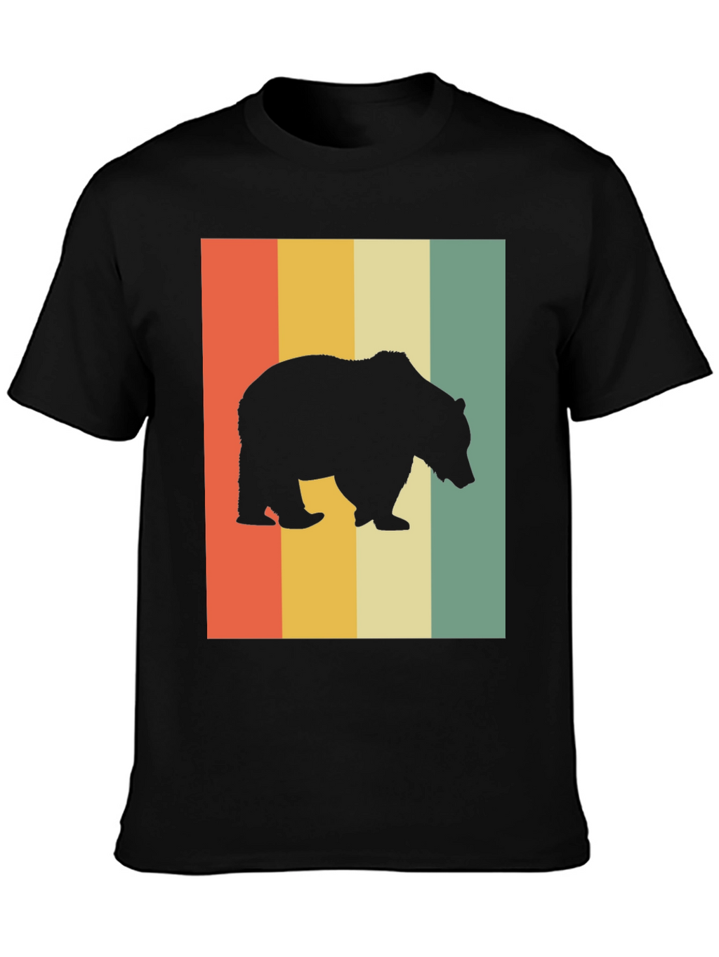 Retro Bear Silhouette Graphic T-Shirt