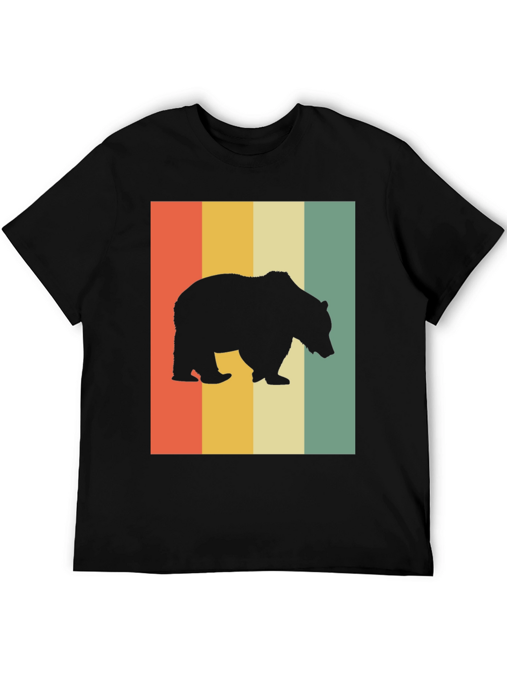 Retro Bear Silhouette Graphic T-Shirt