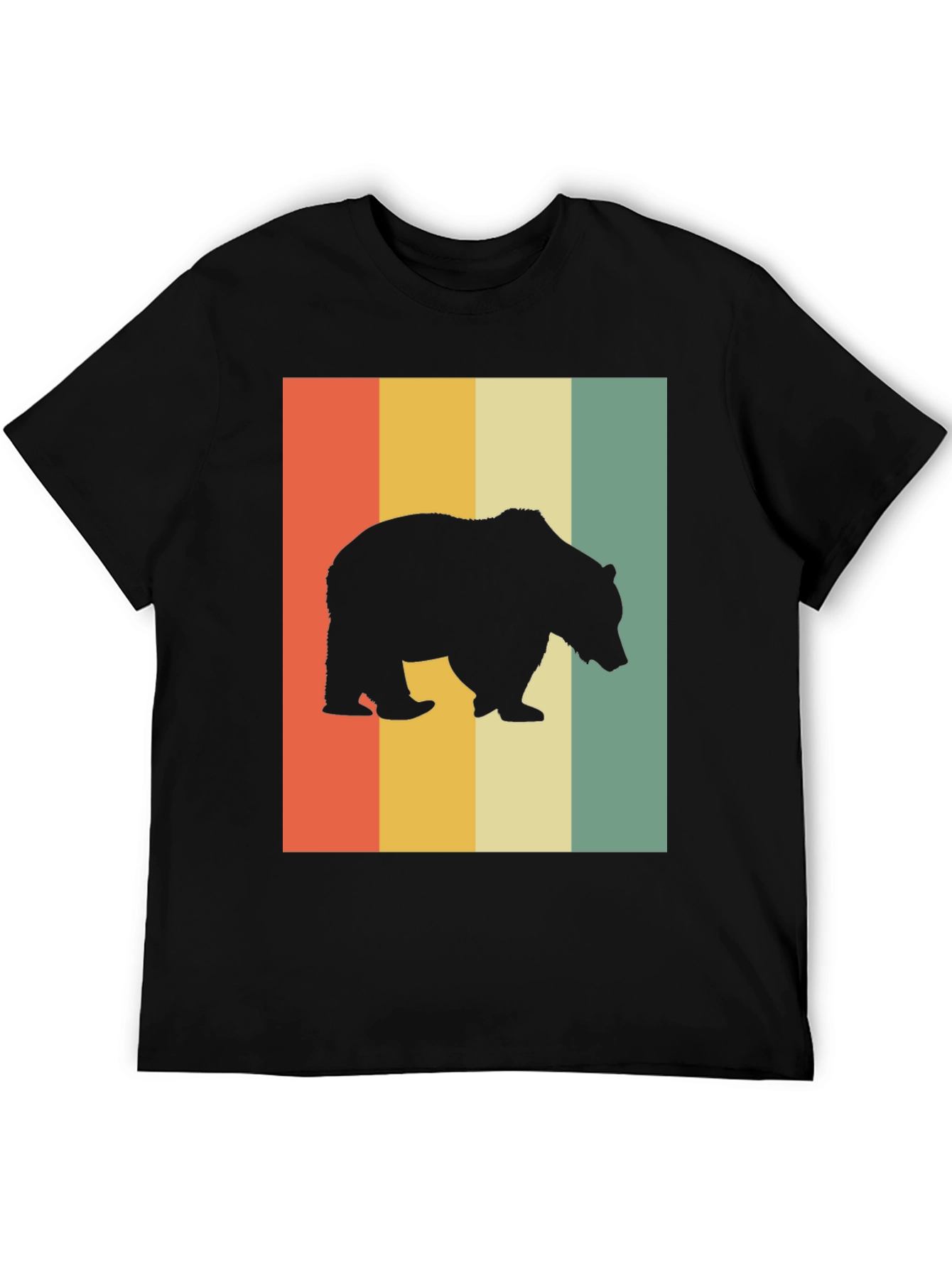 Retro Bear Silhouette Graphic T-Shirt