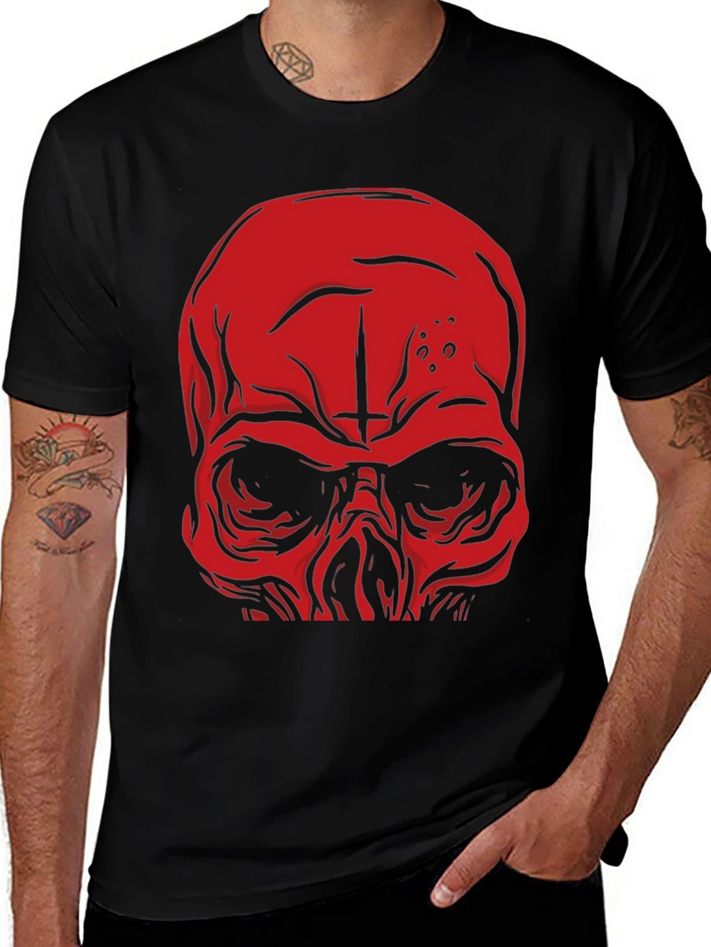 Skull Graphic Tee - Mens Black T-Shirt