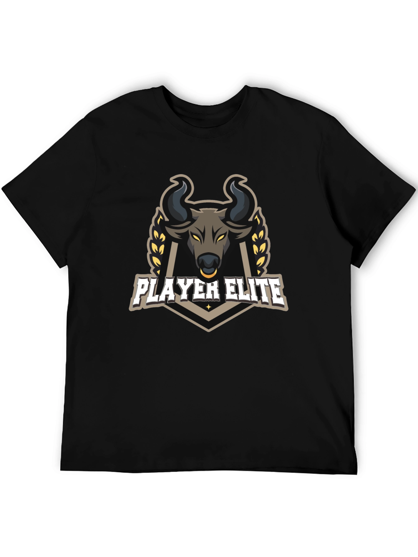 Player Elite Bull Graphic Black T-Shirt
