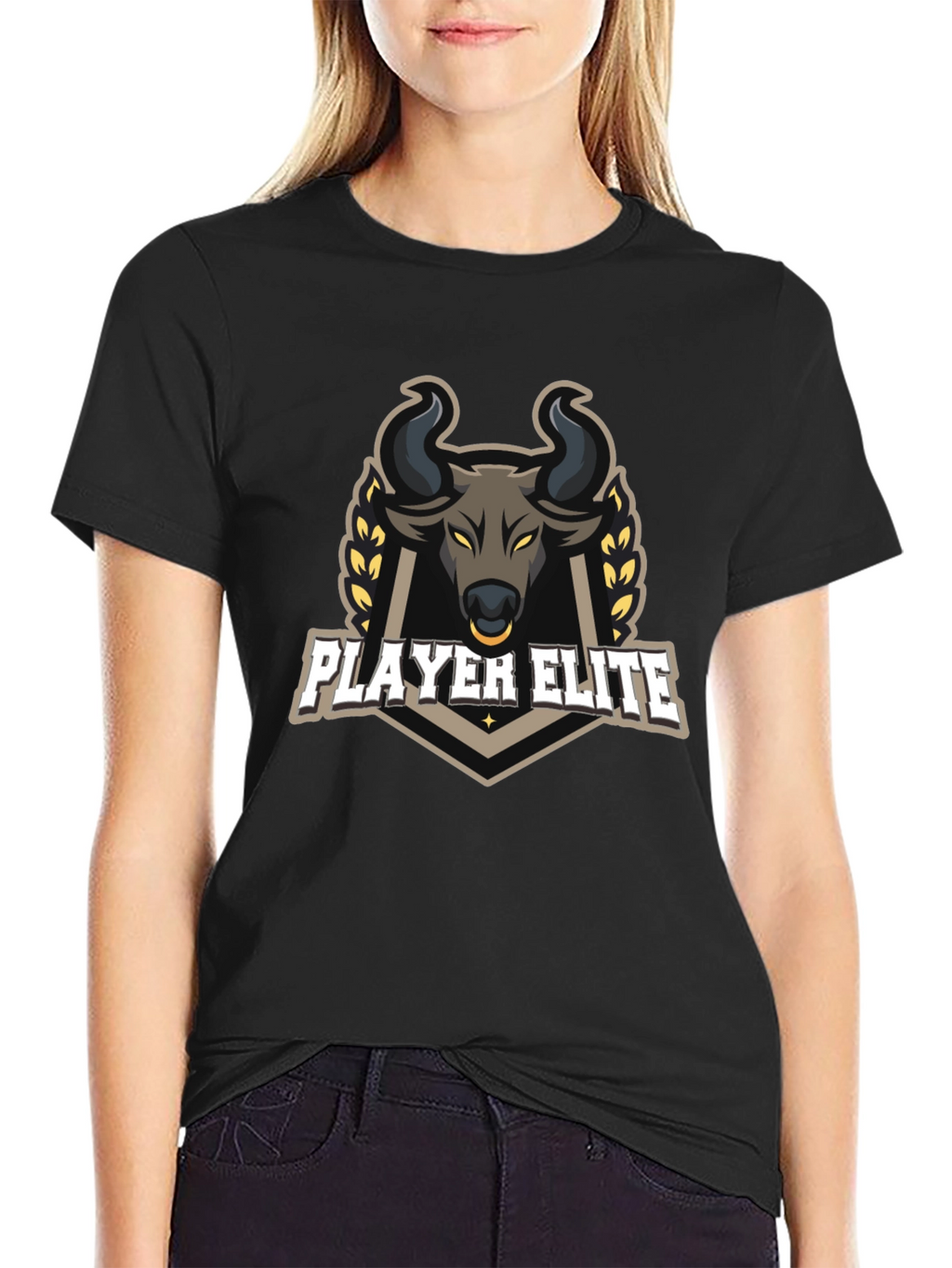 Player Elite Bull Graphic Black T-Shirt