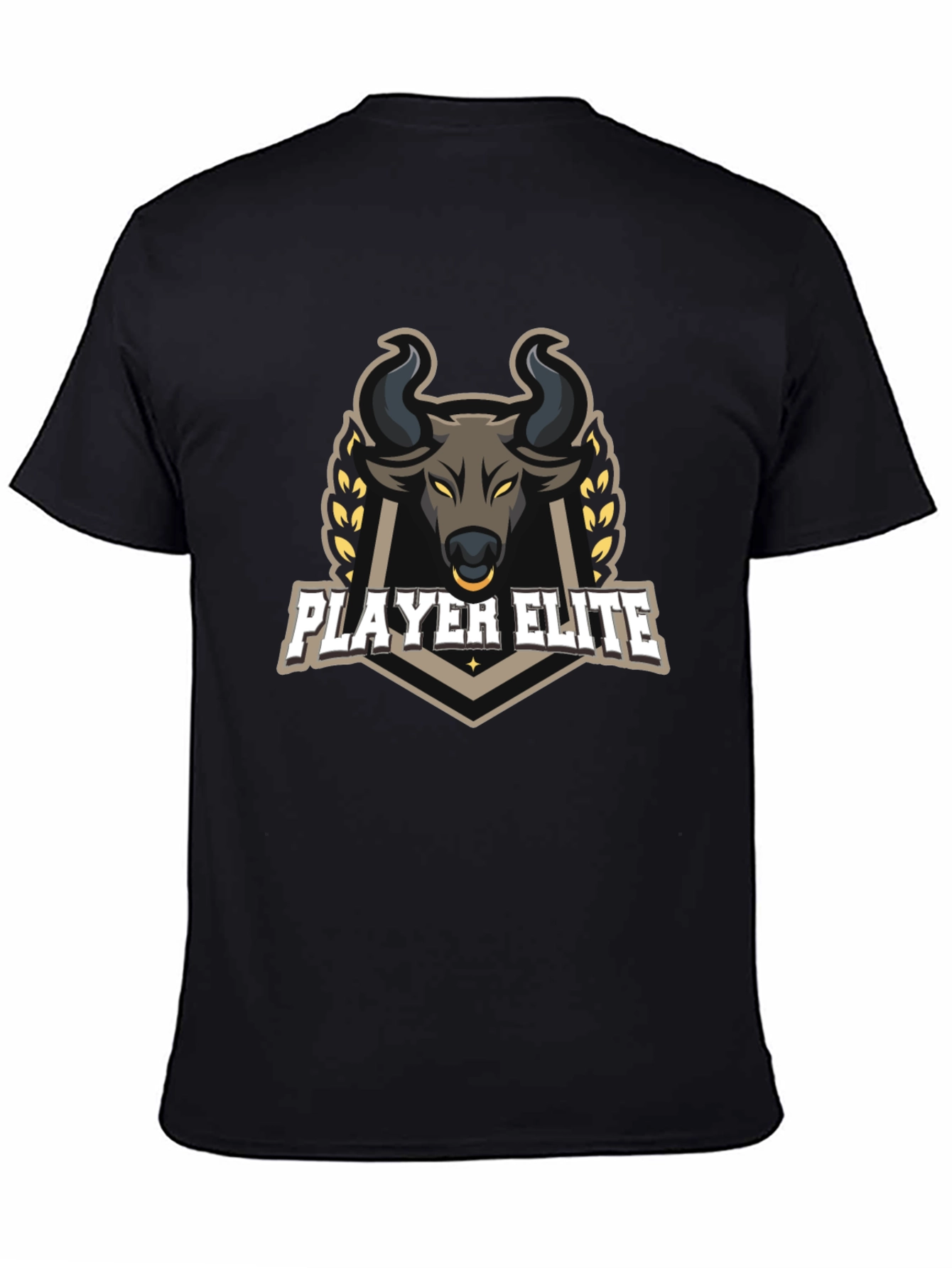 Player Elite Bull Graphic Black T-Shirt