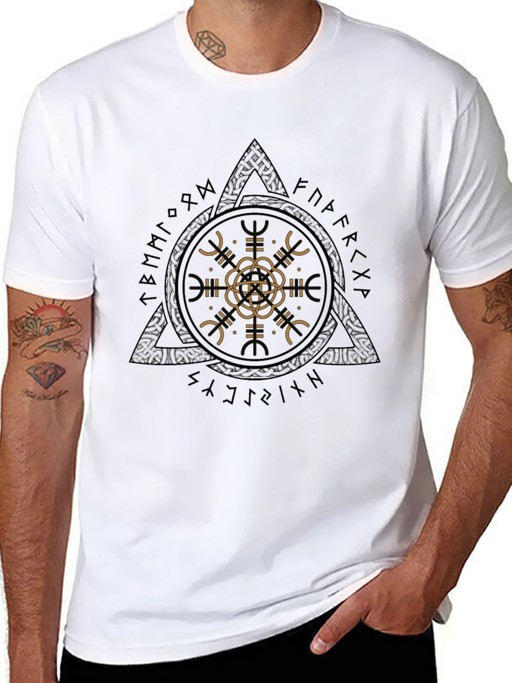 Geometric Graphic Tee - Mens Black T-Shirt